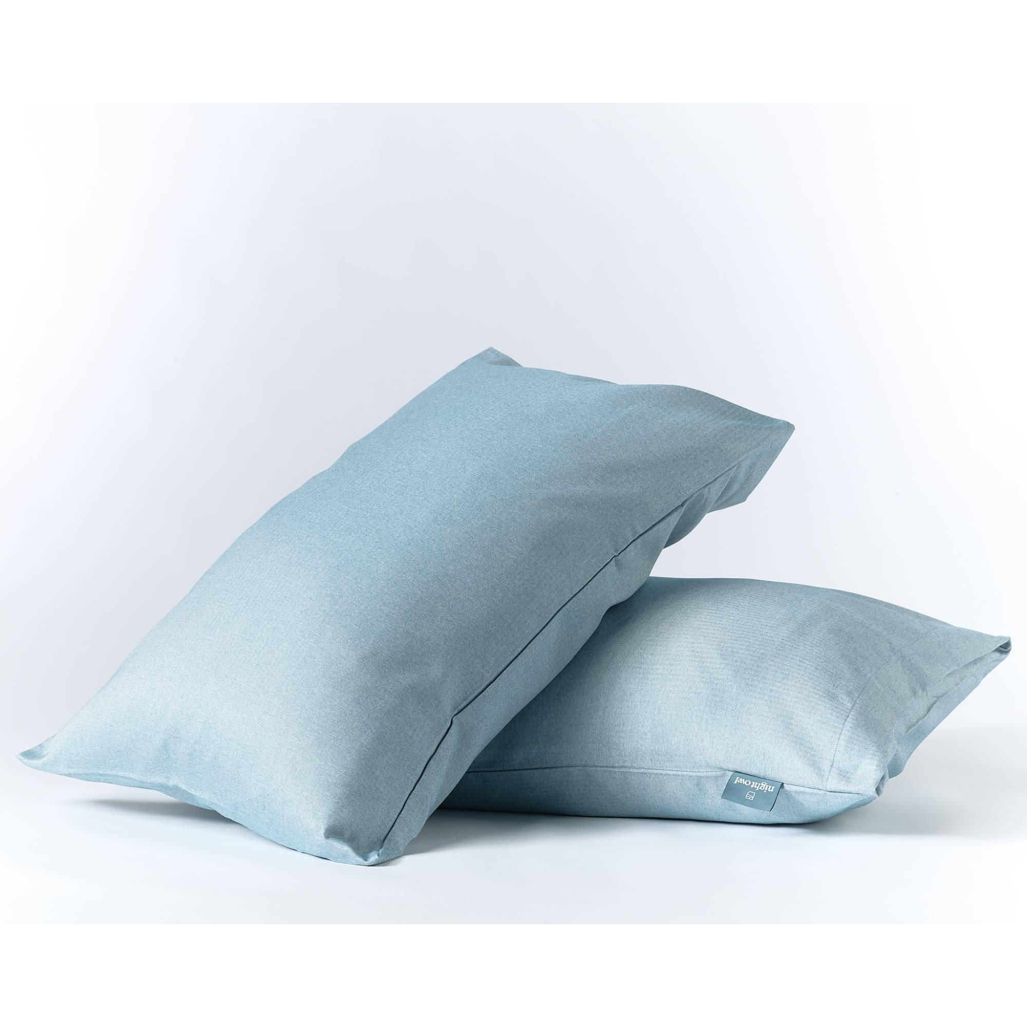 Fjord Blue Herringbone Pair of Standard Pillowcases