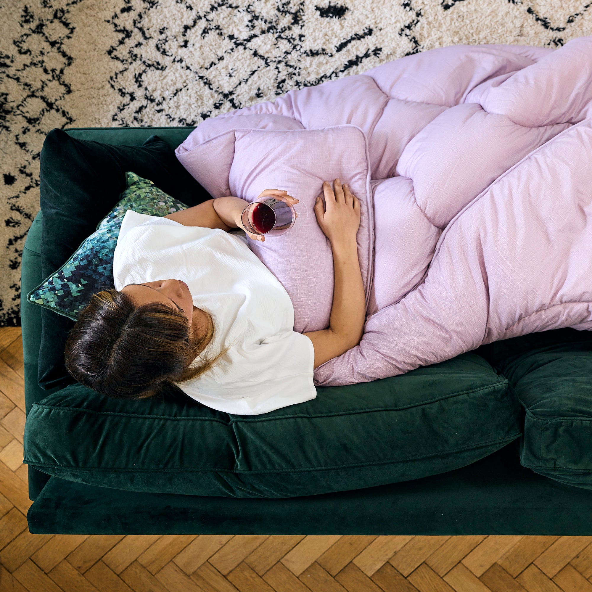 Lilac Bloom Linen Print All-In-One Comforter