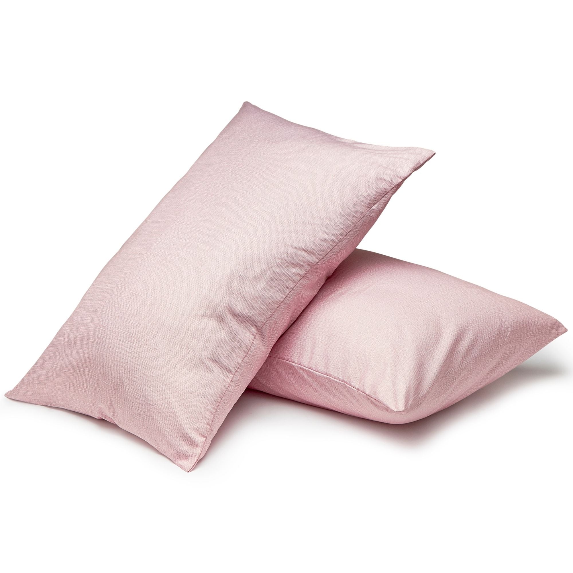 Dusk Pink Linen Print Pair of Standard Pillowcases