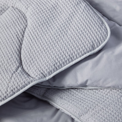 Gray 100% Cotton Waffle All-In-One Comforter
