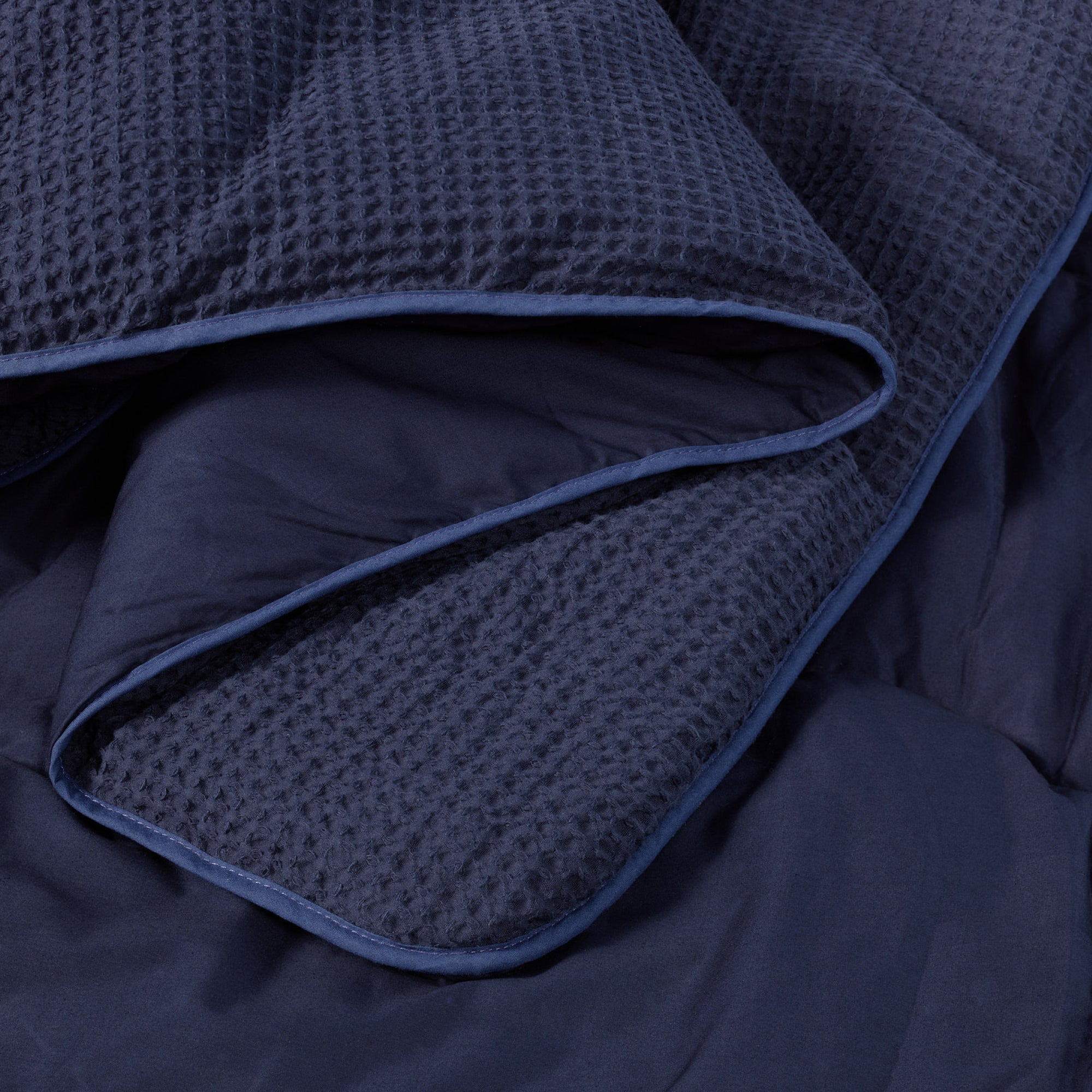 100% Cotton Waffle Navy All-In-One Comforter