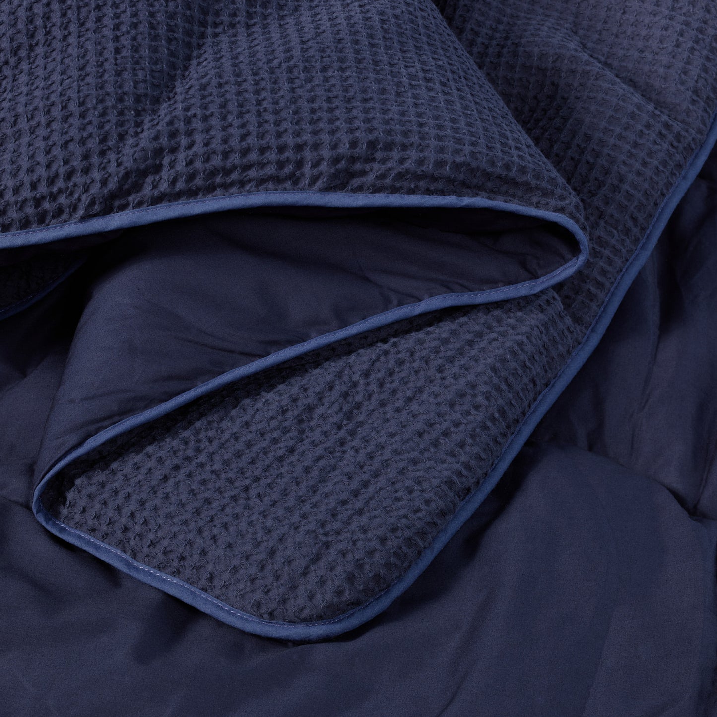 100% Cotton Waffle Navy All-In-One Duvet