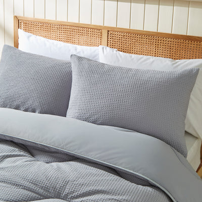 Gray 100% Cotton Waffle All-In-One Comforter