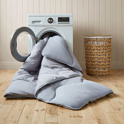 Gray 100% Cotton Waffle All-In-One Comforter