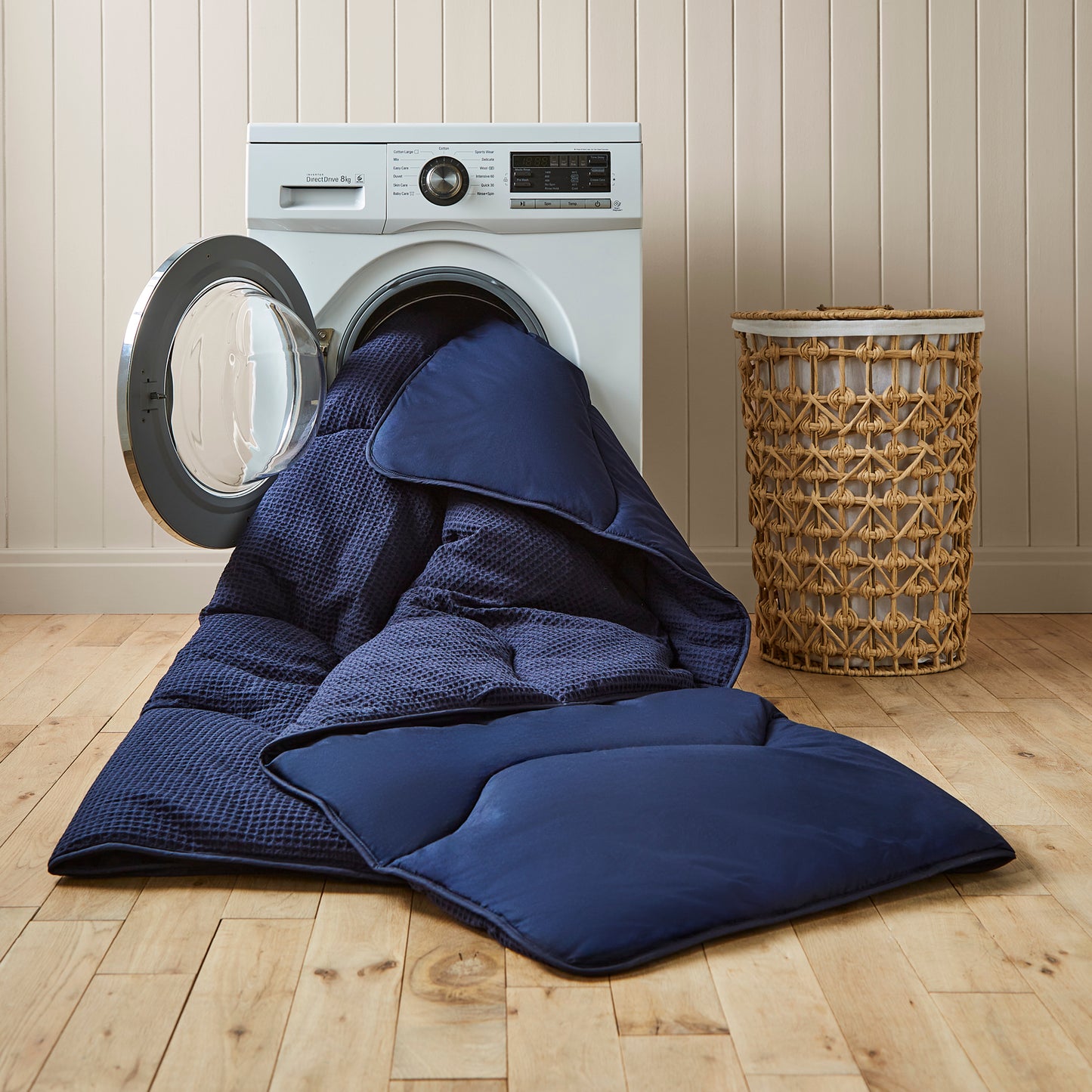 100% Cotton Waffle Navy All-In-One Duvet
