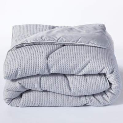 Gray 100% Cotton Waffle All-In-One Comforter