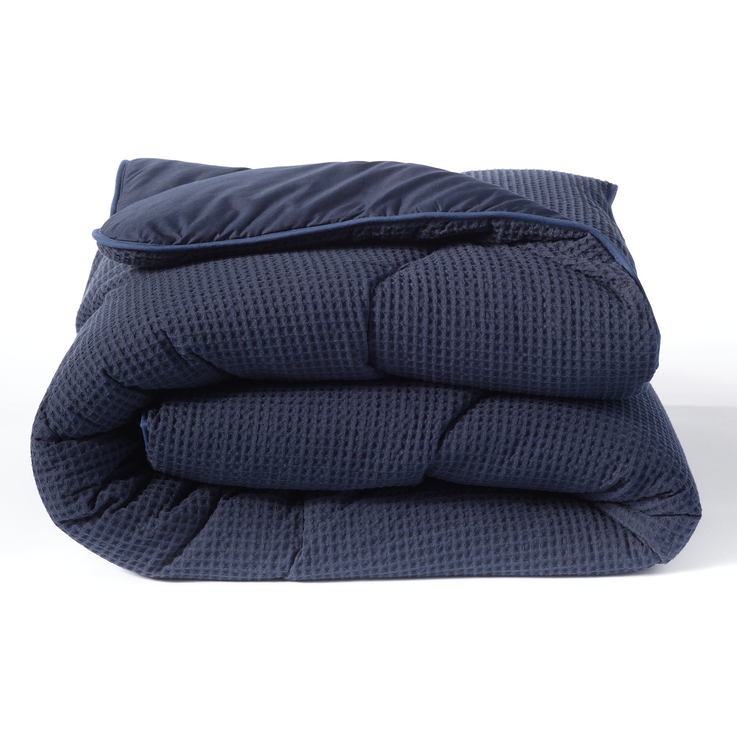 100% Cotton Waffle Navy All-In-One Duvet