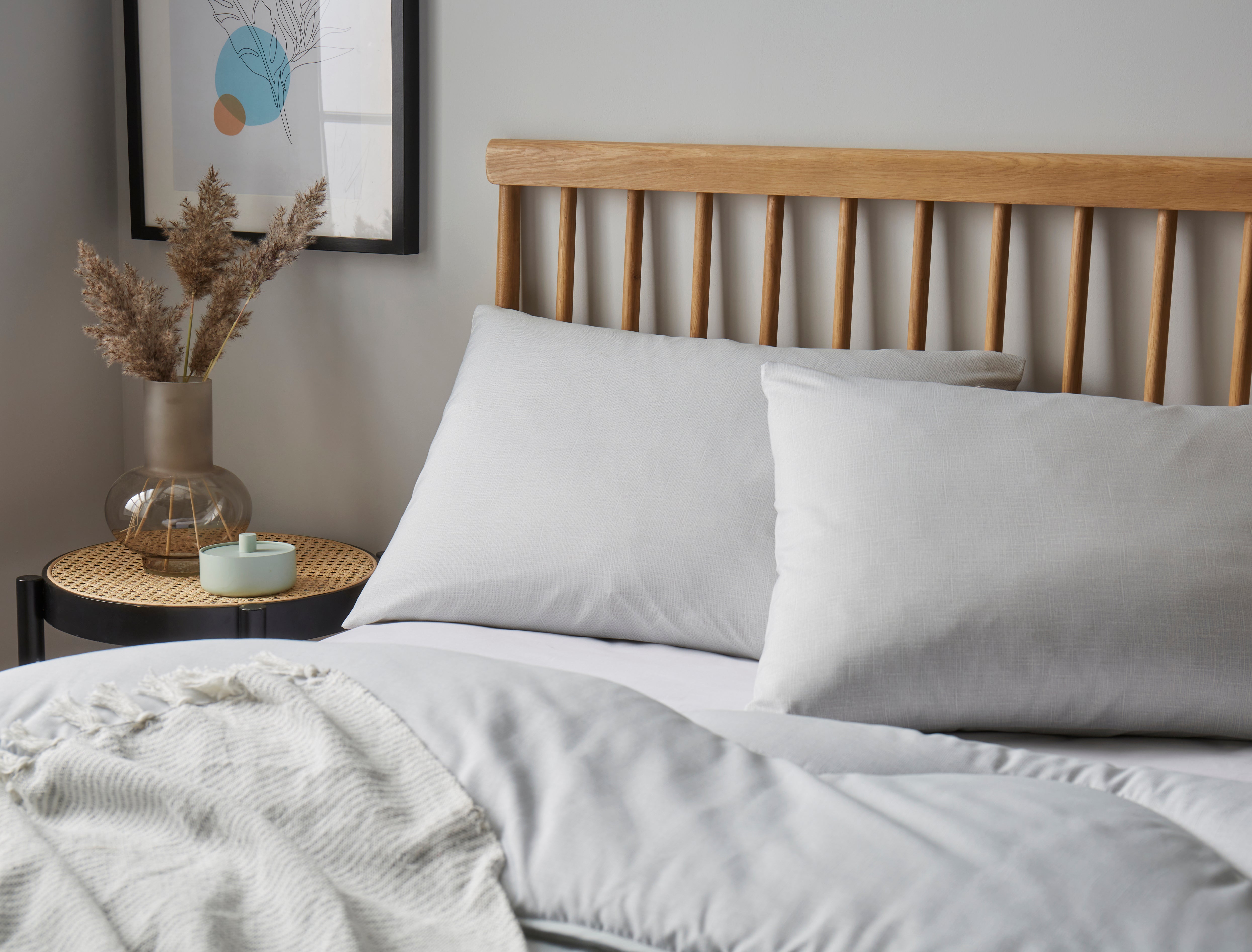 Cloud Gray Linen Print All-In-One Comforter
