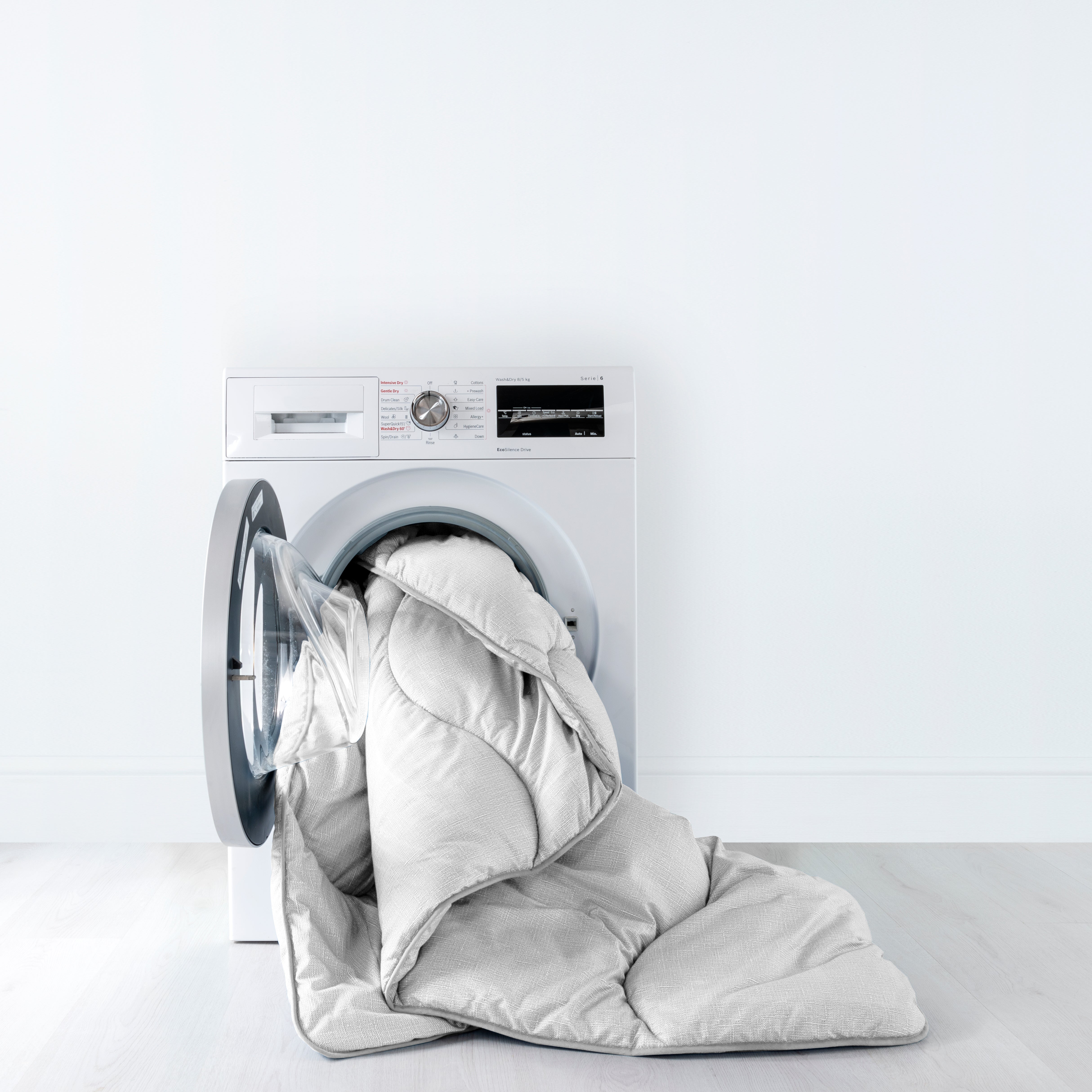 Cloud Gray Linen Print All-In-One Comforter