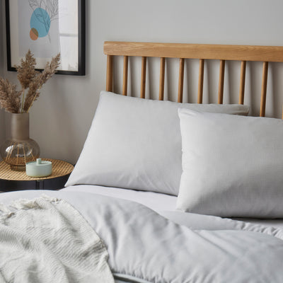 Cloud Gray Linen Print Pair of Standard Pillowcases