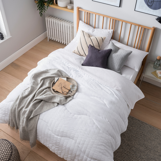 Linen White Seersucker All-In-One Duvet