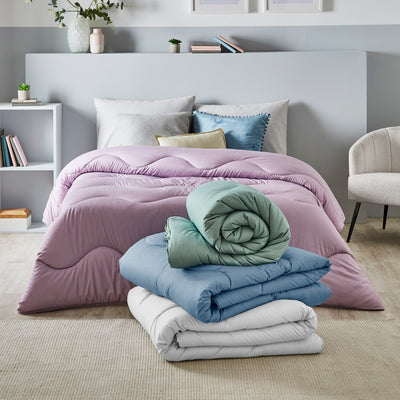 Lilac Bloom Linen Print All-In-One Comforter