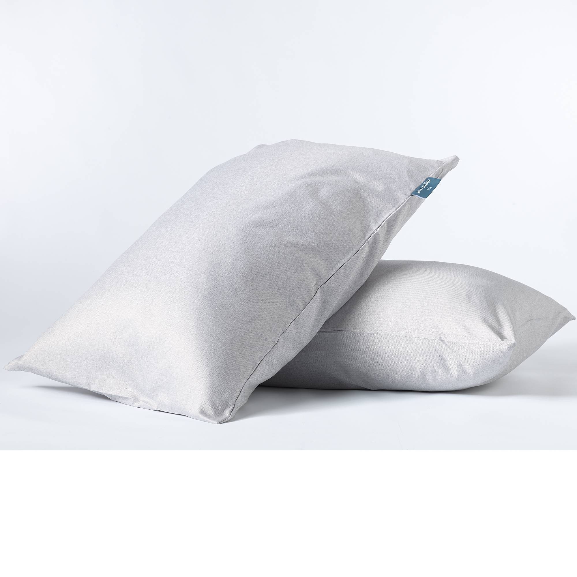 Storm Gray Herringbone Pair of Standard Pillowcases
