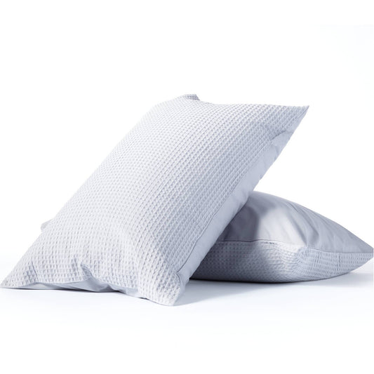 night lark cotton waffle gray pillowcases