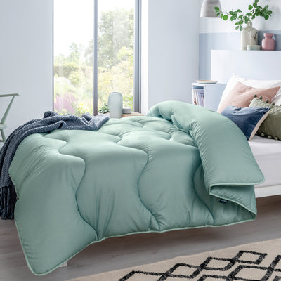 Seagrass Green Linen Print All-In-One Comforter