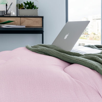 Dusk Pink Linen Print All-In-One Comforter