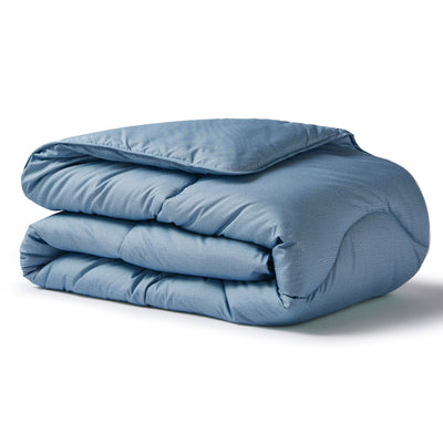 Twilight Blue Linen Print All-In-One Comforter